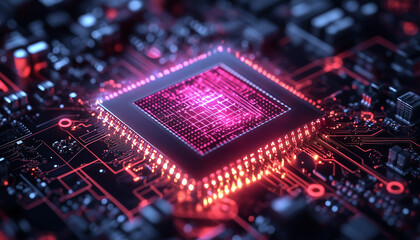 Fototapeta premium illustration of a quantum computer chip