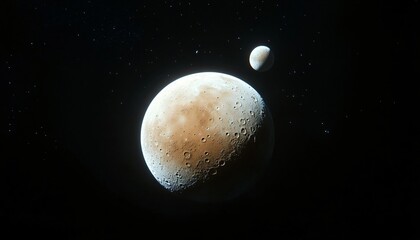 Surreal Planetary Scene Featuring Celestial Bodies in Space