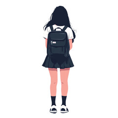 a girl with a backpack