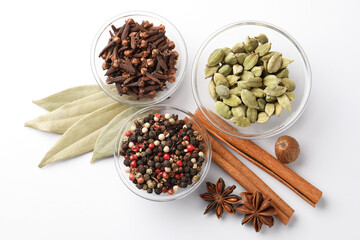 Indian spices, mix spices in  glass bowl