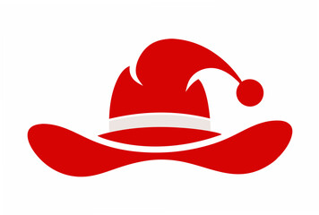 santa claus hat on red background