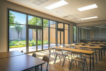 Modern Classroom Design With Large Windows and Natural Light