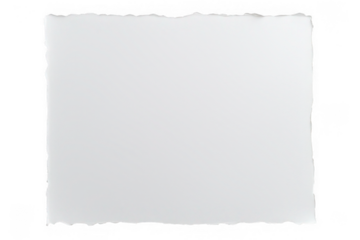 White watercolor paper with high-resolution texture, torn edges, blank paper, on white background, png, no background, on transparent background, isolated, mockup