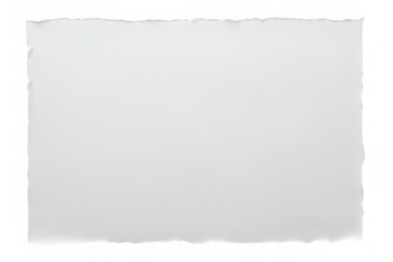White watercolor paper with high-resolution texture, torn edges, blank paper, on white background, png, no background, on transparent background, isolated, mockup