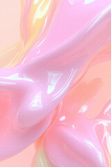 Abstract Pink and Peach Glossy Waves