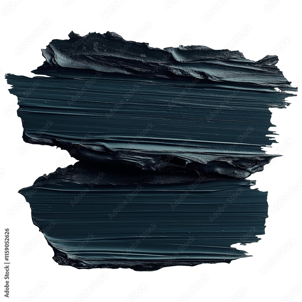 Poster dark blue paint brush strokes creating a textured background with transparent background