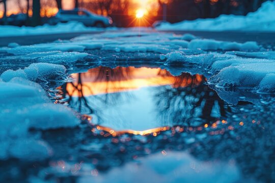 dusk reflection scenery 32k uhd insane details