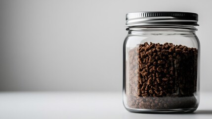 Mason Jar Filled with Brown Granulated Substance
