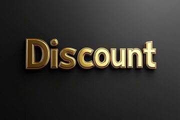 Golden text highlighting discount against sleek dark background,