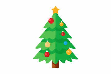 christmas tree isolated on white