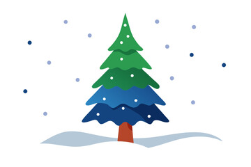 christmas tree with snow