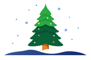 christmas tree with snow