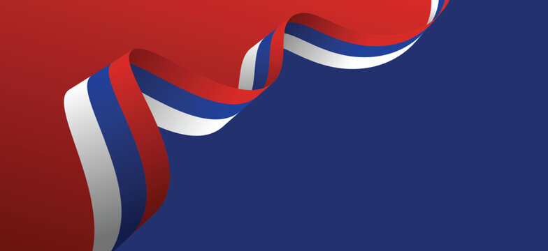 Russia flag ribbon vector empty background