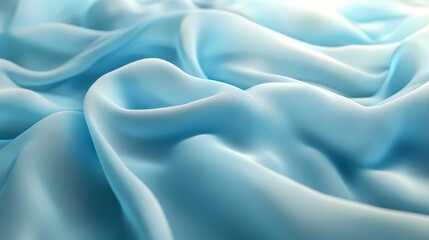 Obraz premium A close-up view of soft, flowing light blue fabric, showcasing its delicate texture and smooth drape.