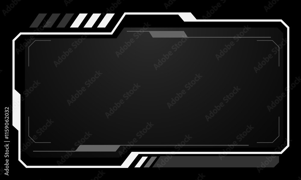 Aufkleber hud frames white grey user interface elements design modern technology futuristic control panel scre