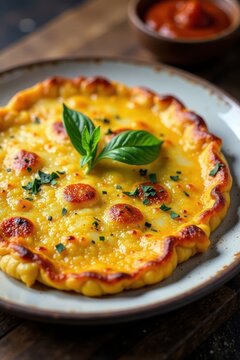 Tortilla espa?ola con chulet?n de ternera y camar?n, Spanish omelette, grilled shrimp