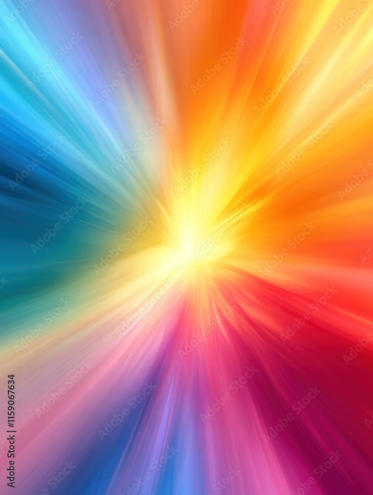 Aufkleber Vibrant explosion of colors with ample copy space for creative text or messaging design. Generative AI
