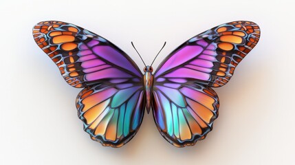 Obraz premium Vibrant Iridescent Butterfly Wings Detailed Closeup Macro Photography