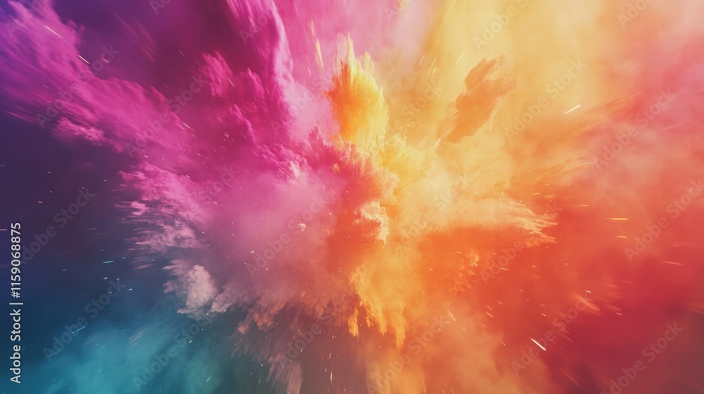 Fototapete vibrant abstract explosion of colors with ample space for text and creative designs. generative ai