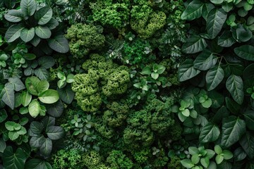 top view green moss for background texture close