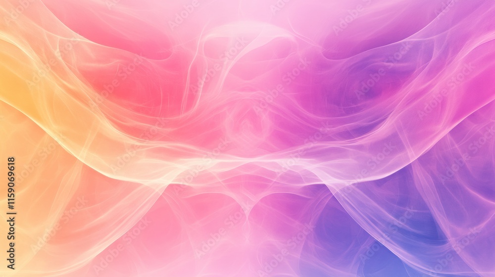 Poster Vibrant abstract fractal patterns with soft hues and space for future text or design elements. Generative AI