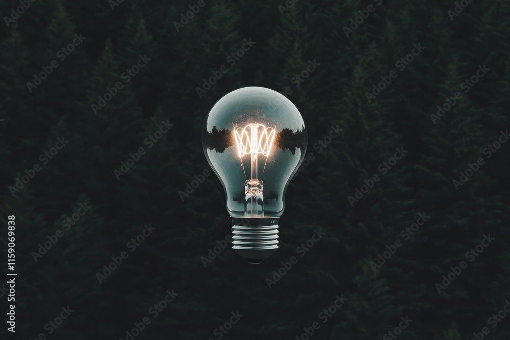Aufkleber A hyper-realistic image of a glowing lightbulb held gently in a hand, with intricate reflections on the glass and warm light spilling out