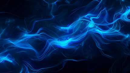 Obraz premium Abstract Blue Energy Wave on Dark Background 