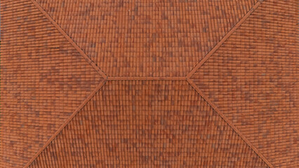 texture of roof made of clay tiles