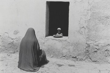 A mother and child sharing an iftar meal, with a sense of love and gratitude filling the scene