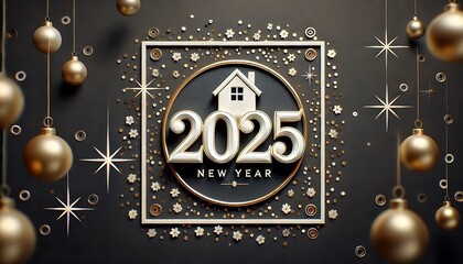 new year real estate 2025 with house model concept