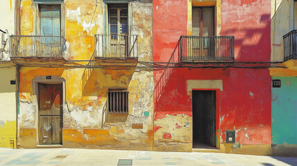 Fachada de edificios viejos