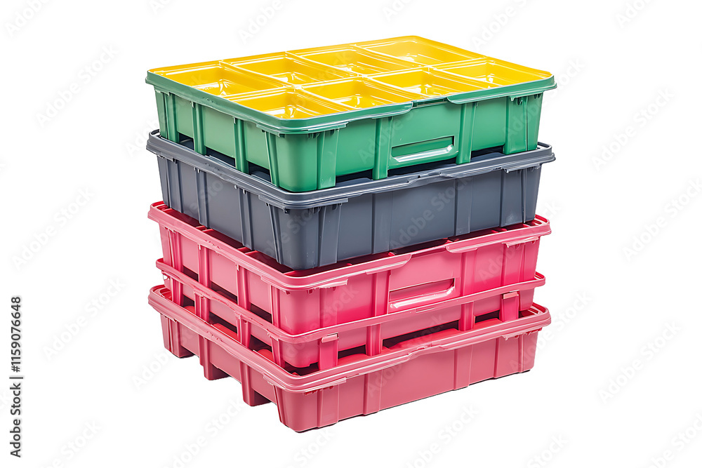 Poster Material Handling Trays Isolated on Transparent Background PNG Image.