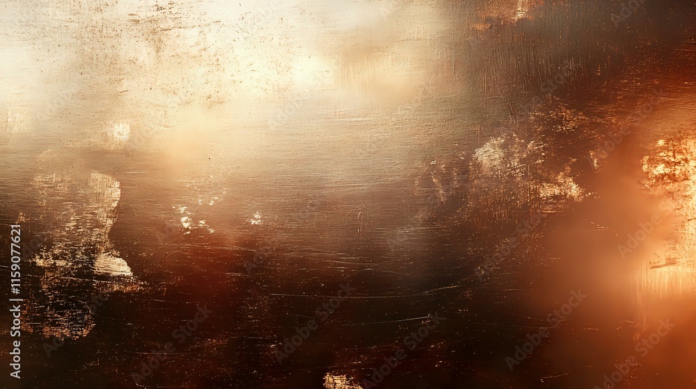Poster abstract background in metallic copper with smooth textures and shimmering light effects giving an i