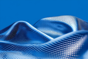 Abstract 3D Blue Perforated Waves Background