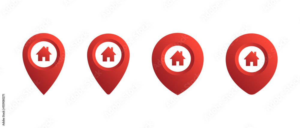 Poster house map pointer icon in gradient design. home location sign symbol