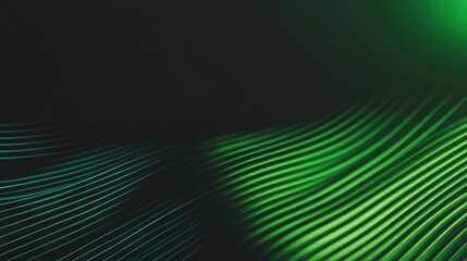 Flowing green lines create mesmerizing wave effect against dark