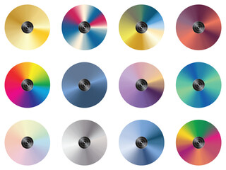 black disc vector design with various gradient colors