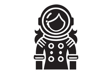 Astronaut Silhouette Floating in Zero Gravity, Vector Art