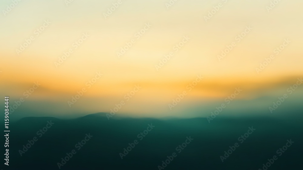 Poster abstract background with golden hues and a soft gradient blending into a twilight sky with subtle bo