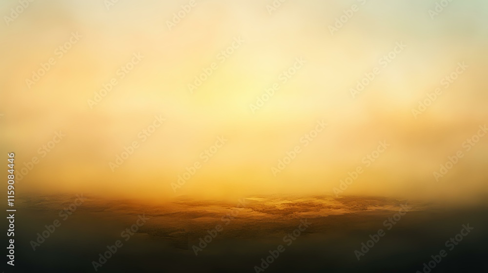 Poster abstract background with golden hues and a soft gradient blending into a twilight sky with subtle bo