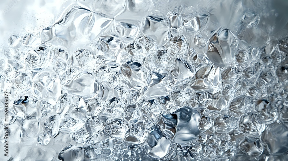 Poster abstract background with monochromatic silver hues and shimmering metallic effects creating a sleek 