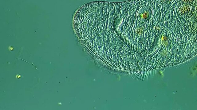 Ciliate under microscope 