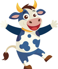 Dancing Farm Cow with a Happy Mood