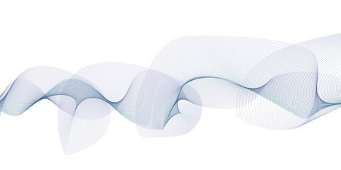 Wave with lines created using blend tool. Curved wavy line, smooth stripe. Vector illustration of wavy lines. 
