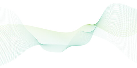 Vector illustration of wavy lines. Wave with lines created using blend tool. Curved wavy line, smooth stripe.