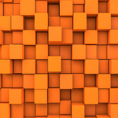 Orange Cube 3D Abstract Background