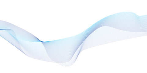 Abstract wave element for design. Stylized line art background. Wave with lines created using blend tool. Vector illustration.