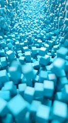 Fototapeta premium Abstract 3D Blue Cube Background