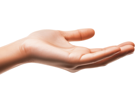 A single hand raised with a waving gesture, isolated on a white background for a friendly, casual look - Powered by Adobe