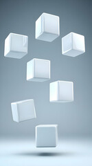 Floating Cubes 3D Illustration
